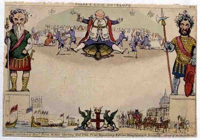 Sobre cívico de Fores, publicado por Messrs Fores, c.1840 (grabado coloreado) de English School