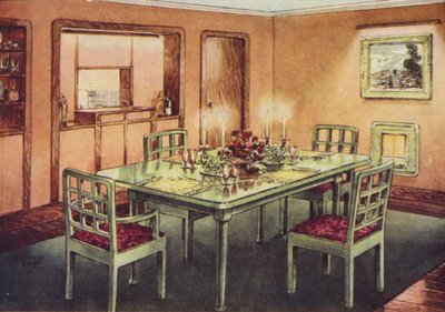 Comedor formal (litografia en color) de English School