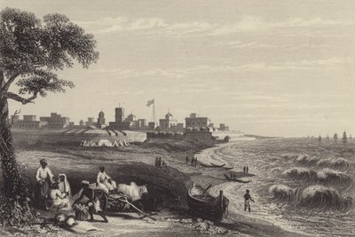 Fuerte George, Madrás (grabado) de English School