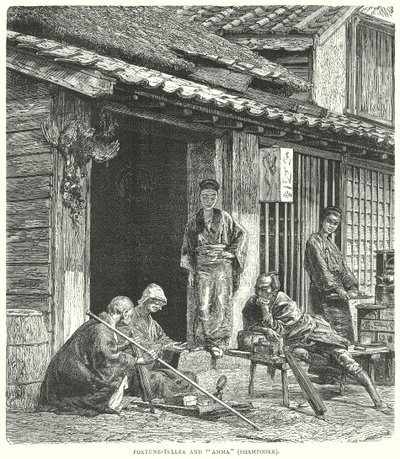 Adivinadora y "Amma" (lavandera) (grabado) de English School