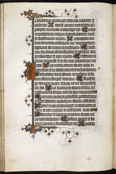 Zorro y cigüeña en el detalle del borde de MS Egerton 3277, f.47v, del 