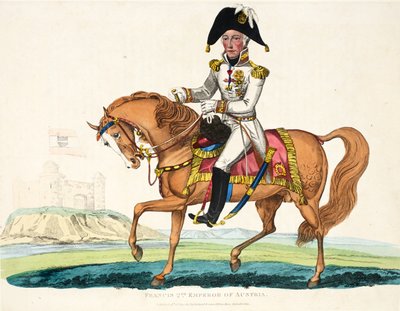 Francisco II, Emperador de Austria, publicado por Richard Evans, grabado por Romney, ilustración de Un relato histórico de la batalla de Waterloo por William Mudford, 1816 de English School