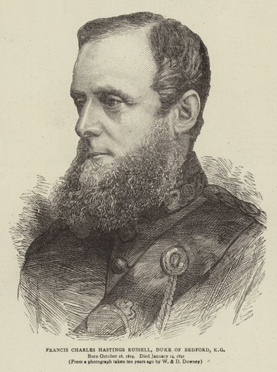 Francis Charles Hastings Russell, Duque de Bedford, KG (grabado) de English School