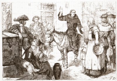 Francisco Lambert predicando, ilustración de La Historia del Protestantismo de James Aitken Wylie, pub. 1878 de English School