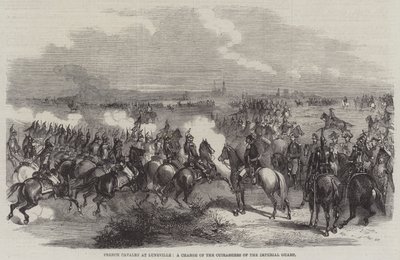 Caballería francesa en Luneville, una carga de los coraceros de la Guardia Imperial de English School