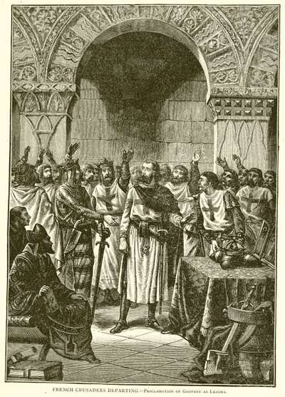 Cruzados franceses partiendo: Proclamación de Godofredo como líder de English School