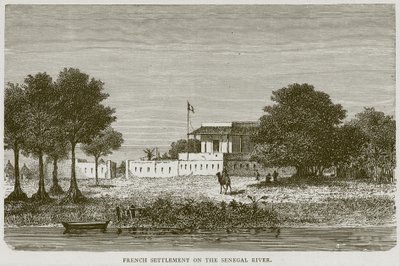 Asentamiento francés en el río Senegal, ilustración de Illustrated Travels, c.1880 de English School
