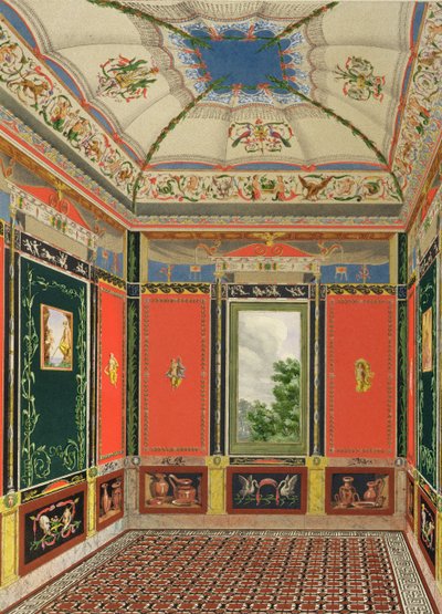 Decoración al fresco en la Casa de Verano del Palacio de Buckingham, de The Decorations of the Garden Pavilion in the Grounds of Buckingham Palace por Ludwig Gruner (1801-82) y Anna Brownell Jameson (1794-1 de English School