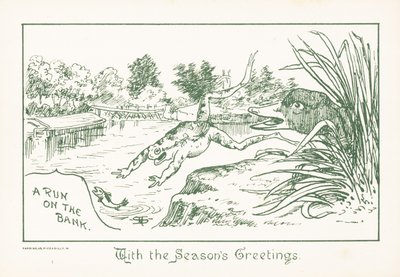 Rana saltando al río, tarjeta de Navidad de English School