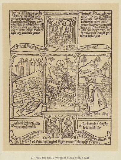 De la Biblia Pauperum, Libro de Bloques, c. 1450 de English School