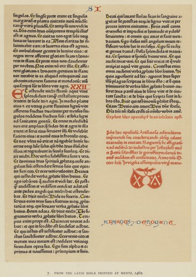De la Biblia Latina impresa en Mentz de English School