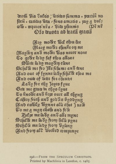 Del Speculum Christiani, impreso por Machlinia en Londres, c. 1485 (litografía) de English School
