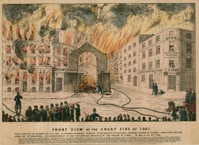 Vista frontal del Gran Incendio de 1861 de English School