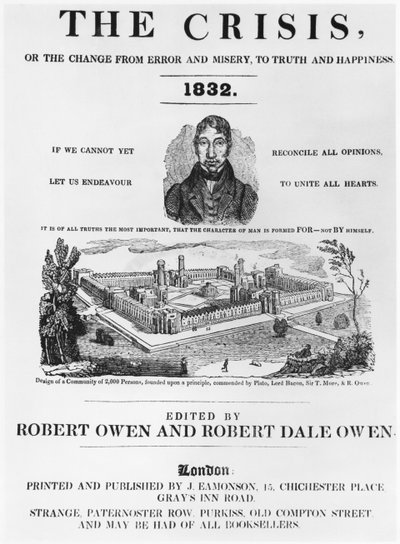 Portada de The Crisis, editado por Robert Owen (1771-1858) y Robert Dale Owen (1801-77) Londres, 1832 de English School