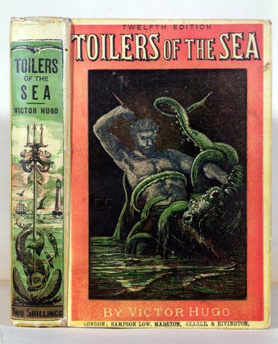 Portada de Los trabajadores del mar de Victor Hugo (1802-85) publicada en Londres, 1881 de English School