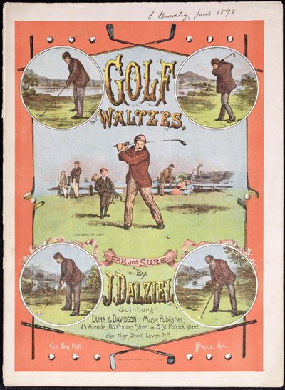 Portada de la partitura de Golf Waltzes por J. Dalziel de English School