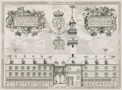 Elevación frontal de la Bolsa Real, Londres de English School