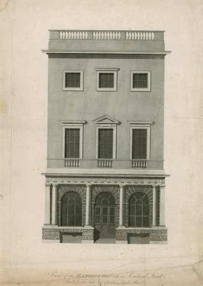 Frente de la Casa Bancaria en Lombard Street, construida para el difunto Sir Charles Asgill, Bart de English School