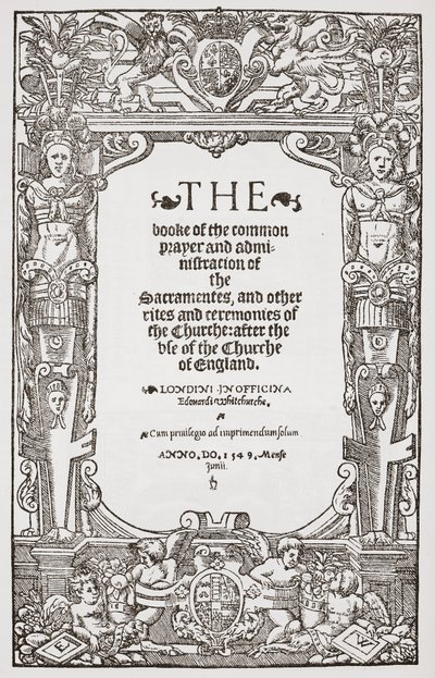 Frontispicio, El Libro de Oración Común, 1549 de English School