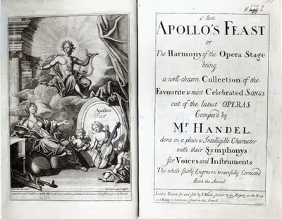 Frontispicio para Apollos Feast, c.1734 de English School