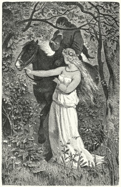Frontispicio de Epopeyas y romances de la Edad Media (grabado) de English School