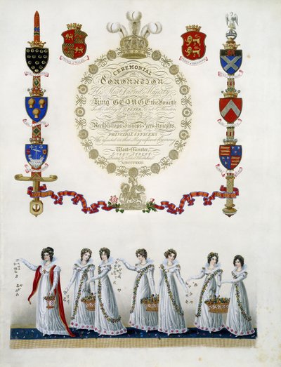Portada, de "Ceremonial de la Coronación de su Sagrada Majestad el Rey Jorge IV", por John Whittaker, 1823 de English School