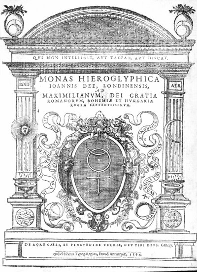 Portada de Monas Hieroglyphica de John Dee, publicada en 1564 de English School