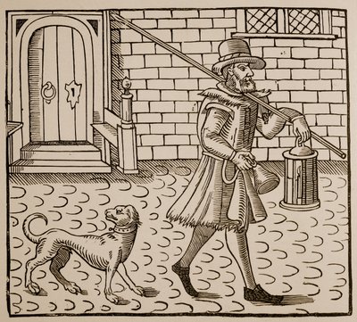 Frontispicio de The Bellman of London, por Thomas Dekker (1572-1632), 1616 de English School