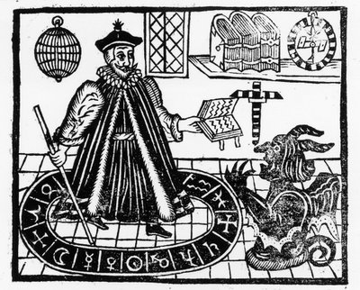 Frontispicio de La Trágica Historia de la Vida y Muerte del Doctor Fausto, por Christopher Marklin, c.1616 de English School