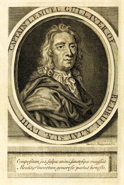 Retrato de portada del Capitán Lemuel Gulliver de 