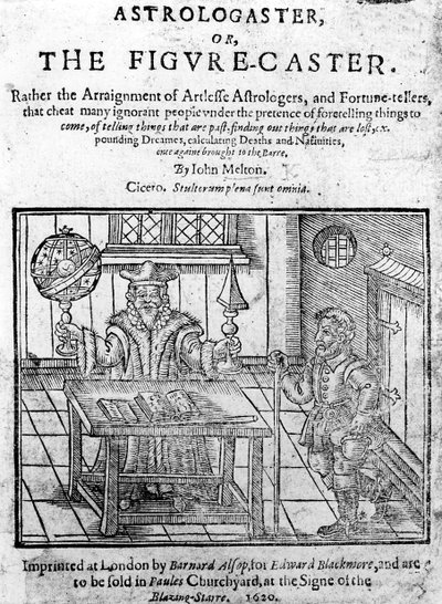 Frontispicio de Astrologaster, o el Caster de Figuras por John Melton, publicado en 1620 de English School