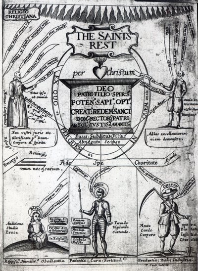 Frontispicio de El descanso eterno de los santos de Richard Baxter, impreso en 1652 de English School