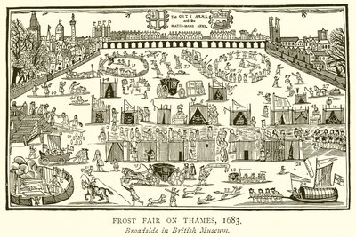 Feria de hielo en el Támesis, 1683 de English School