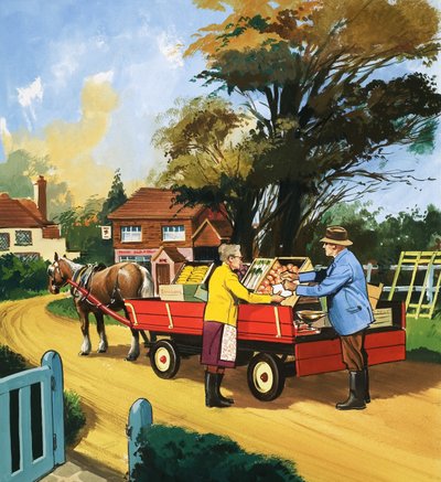 Vendedor de frutas y verduras de English School
