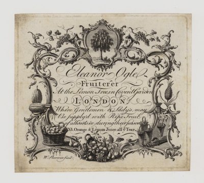 Frutera, Eleanor Ogle, tarjeta comercial de English School