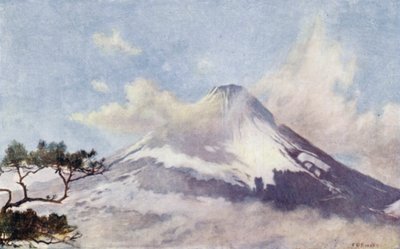 Fujisan, la "montaña sagrada" (litografia en color) de English School