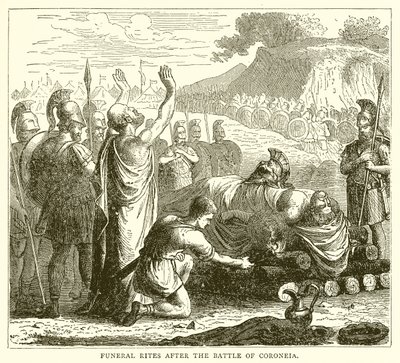 Ritos funerarios después de la batalla de Coronea de English School