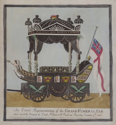 Carro fúnebre que llevó los restos del Almirante Lord Nelson a la Catedral de San Pablo, Londres de English School