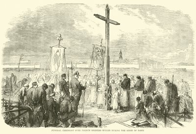 Ceremonia fúnebre sobre soldados franceses muertos durante el Sitio de París, octubre 1870 de English School