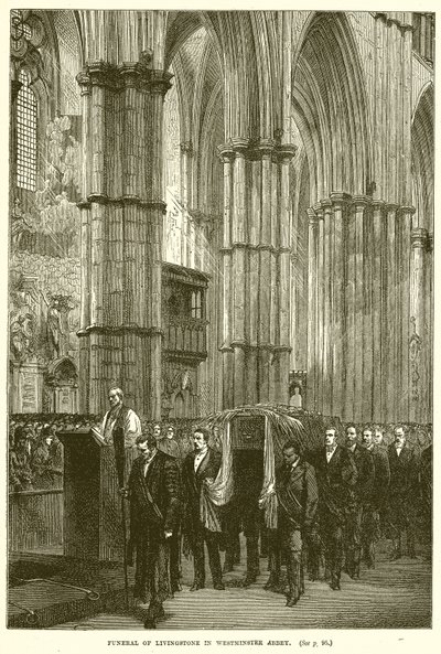 Funeral de Livingstone en la Abadía de Westminster de English School