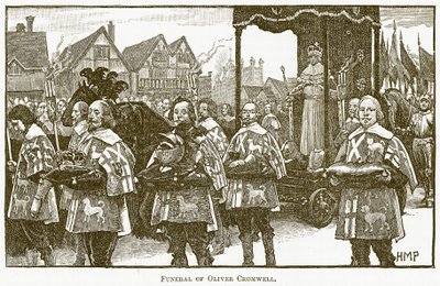Funeral de Oliver Cromwell, ilustración de The New Popular Educator, c.1891 de English School