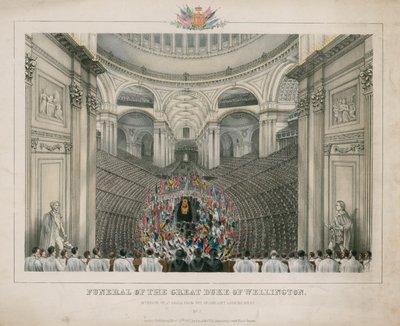 Funeral del Gran Duque de Wellington (grabado coloreado) de English School