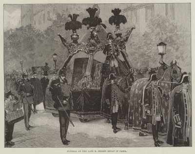 Funeral del difunto M Ernest Renan en París (grabado) de English School