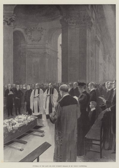 Funeral del difunto Sir John Everett Millais en la Catedral de San Pablo de English School