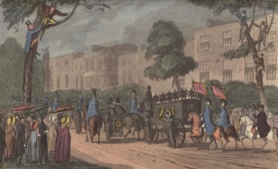 Procesión fúnebre de la reina Carolina, esposa separada del rey Jorge IV de English School