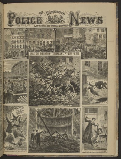 GRAN EXPLOSIÓN DE GAS EN TOTTENHAM CT. PERDIDA DE VIDAS", Illustrated Police News de English School