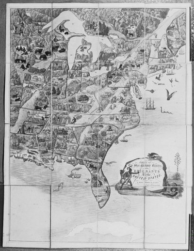 Juego del Himno Nacional de los Estados Unidos o Emigrantes a los Estados Unidos, c.1840 de English School