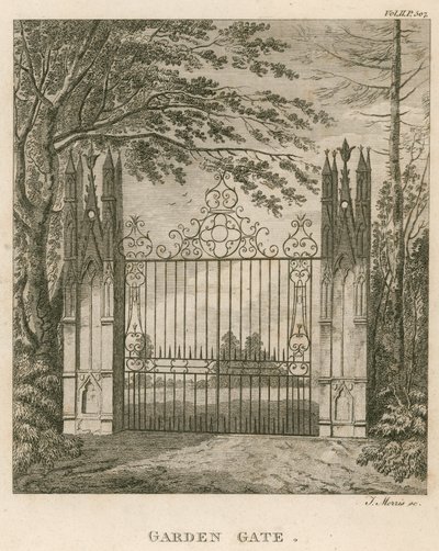 Puerta del jardín en Strawberry Hill, Twickenham, Londres de English School