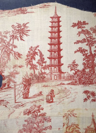 Escena de jardín con diseño de pagoda de William Chambers (1723-96) de English School
