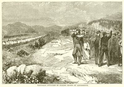 Garibaldi atacado por tropas italianas en Aspromonte de English School